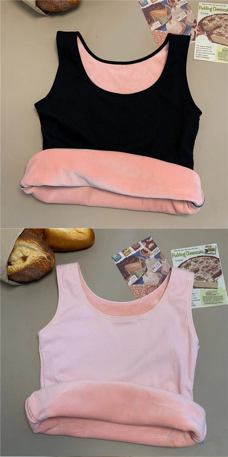 Women'S Winter Thermal Underwear Top Seamless Plus Velvet Shirt Sleeveless Vest Warm Female Undershirt Solid Color Sexy Lingerie