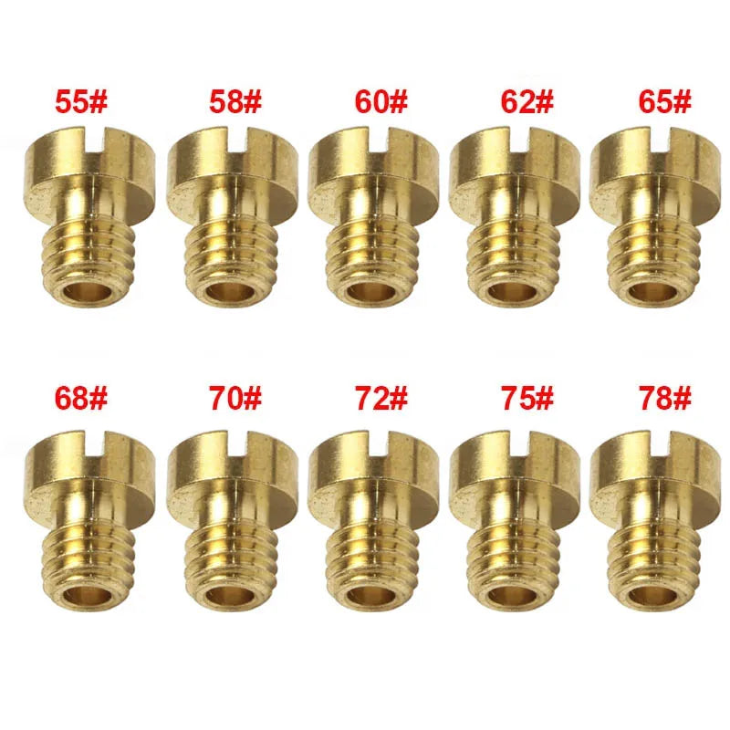 10/5pcs Carburetor Main Jet 5mm M5 Thread 5x0.75 for Dellorto SHA PHBG NC PHVA AD/DS Racing Carb JNC Injector Nozzle Size