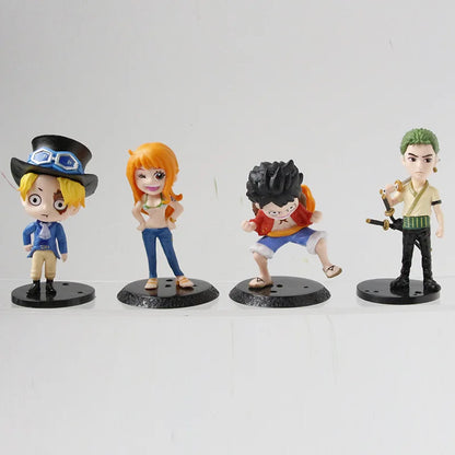 8pcs/set ONE PIECE Luffy Zoro Ace Sabo Shanks Nami Yamato Law Action Figure Collection Anime Model Doll Toys Ornament