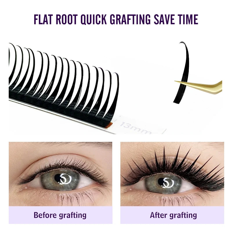 Wet Lashes Cosplay Eyelash Extensions 0.07mm Mink Spikes Lashes Manga Wispy Premade Russian A Shape Natural Eyelashes