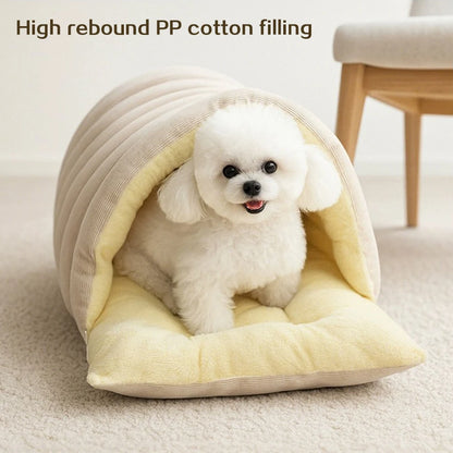 Winter Plush Cat Bed Warm Pet House Thickening Warmth Comfort Soft Kittens Sleeping Beds Cat Cave For Pet Warmth