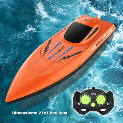 High Speed RC Boat Remote Control - Waterproof Kids Pool Racing Toy for Outdoor Lakes & Ponds Ideal Birthday Gifts For Kids Boys