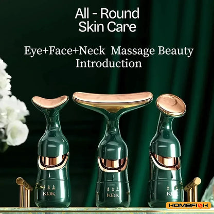 HOMEFISH Facial Sculpting Beauty System 3-in-1 Device with Sonic Vibration & LED Light Therapy for Lifting Firming & Glowing
