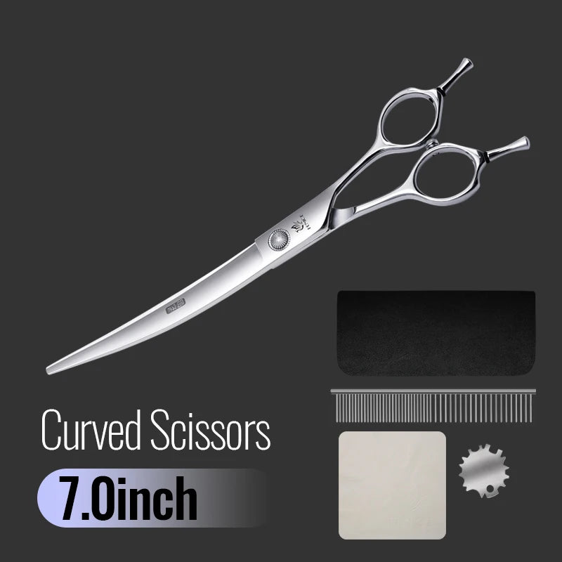 Fenice 6//6.5/7/7.5 Inch Professional Pet Dogs Grooming Scissors Set Straight&Curved &Thinner&Chunker Shear Scissors