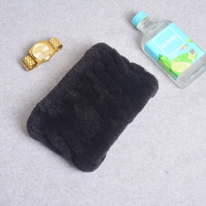 Women Handmade Stretch 100% Real Rabbit Fur Scarf Knit Genuine Rex Rabbit Fur Headbands Girls Natural Rabbit Fur Ring Scarves