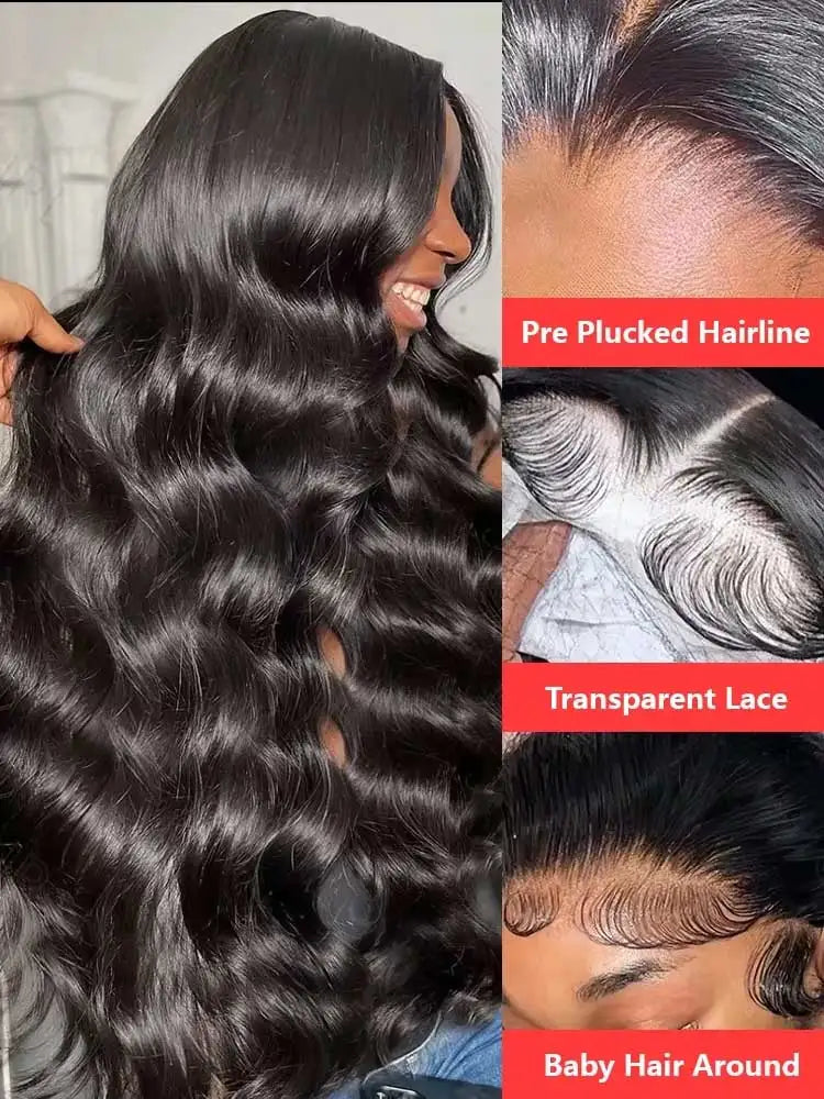 40 42 Inch 250% Wear And Go Glueless Wigs Body Wave Human Hair Wigs 13x4 13X6 Wet and Wavy HD Lace Frontal Wigs For Women