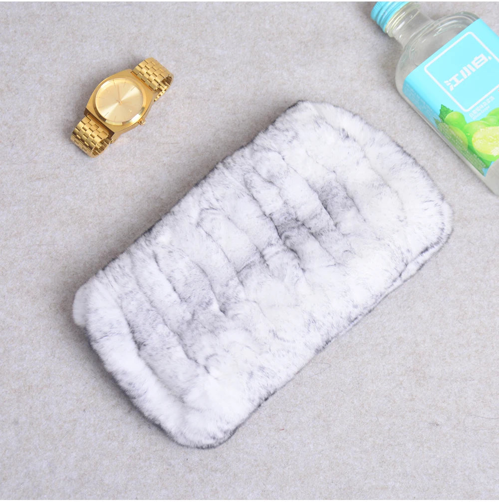 Women Handmade Stretch 100% Real Rabbit Fur Scarf Knit Genuine Rex Rabbit Fur Headbands Girls Natural Rabbit Fur Ring Scarves