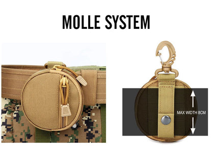 1000D New Outdoor Casual Men Coin Wallet Portable Mini Money Coin Pouch Keys Holder Waist Bag Round Small Case Zipper Wallet