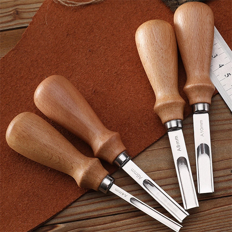 1/4PCS Leather Edge Skiving Beveler Tools Wide Leather Craft Edge Beveler Tool Kit Leather Edge Trimmer for DIY Leather Craft