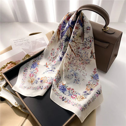 2025 New Fashion Luxury Printed Square Shawl Women 70x70cm Pashmina Silk Scarf Neck Headband Bandana