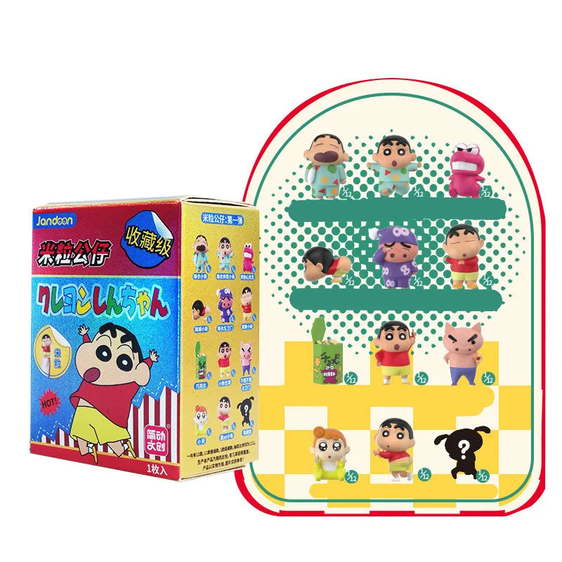 Crayon Shin-Chan Anime Figures Creative Peripheral Dinosaur Diary Baby Rice Grains Doll Model Blind Boxs Toys Children's Gifts