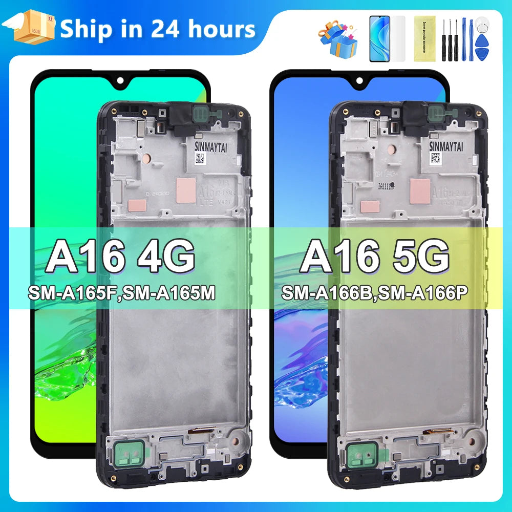 100% Tested For Samsung A16 4G SM-A165F LCD Display Touch Screen Digitizer Assembly For Samsung A16 5G A166 SM-A166B