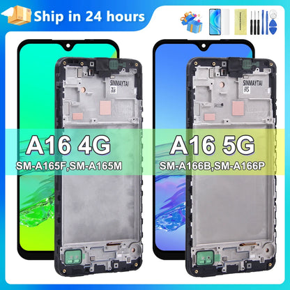 100% Tested For Samsung A16 4G SM-A165F LCD Display Touch Screen Digitizer Assembly For Samsung A16 5G A166 SM-A166B