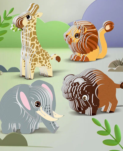 3D Jigsaw Puzzles for Kids Jurassic World Dinosaur Educational Toys Paper Animal Puzzle Cartoon Model Toys Children's Day Gift