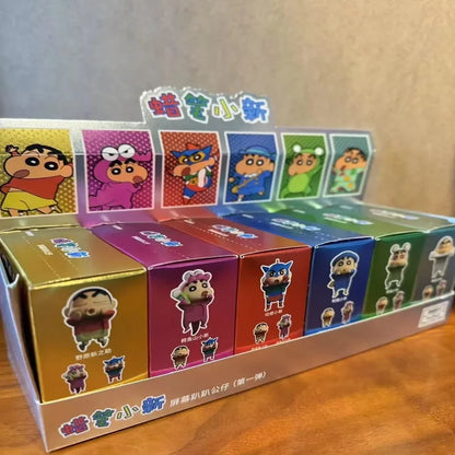 Kucikuji Original Crayon Shin Chan Blind Boxs Toys Kawaii Figures Anime Model Mobile Phone And Computer Screen Car Ornament Toys