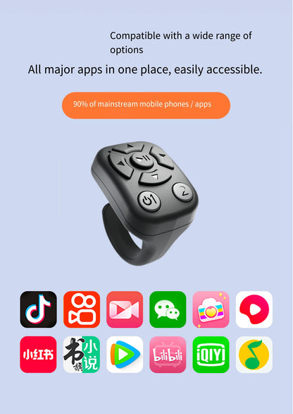 Wireless Automatic Clicker Remote Control Page Turner Continuous Click Device for eBooks Wireless Selfie Button Scroll Function