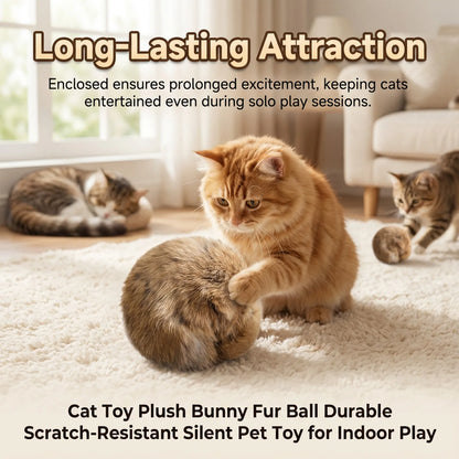1/2/3/6pcs Rabbit Fur Ball Interactive Cat Toy Pet Product Containing Catnip Toy Ball Chasing Plush Toy Ball Cat Accessories 8cm