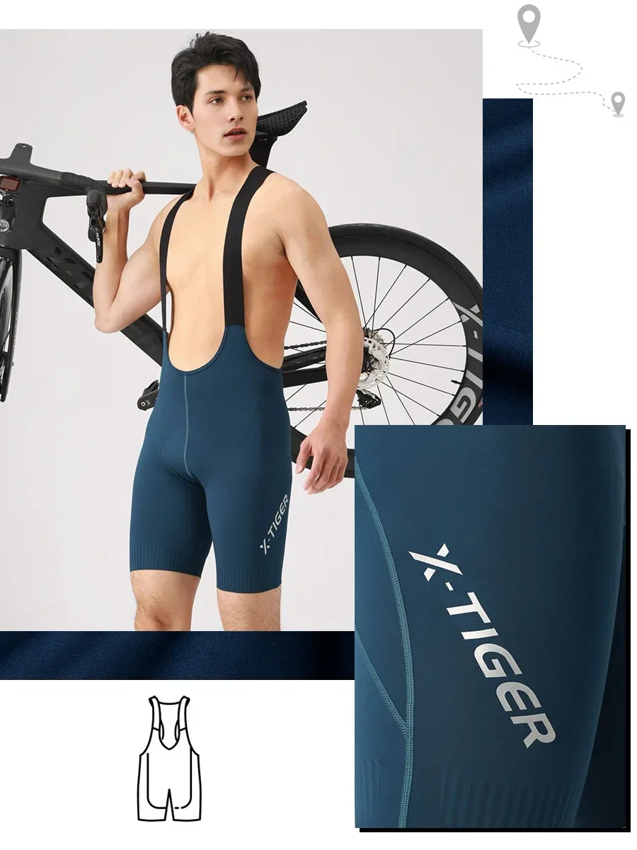 X-TIGER Cycling Bib Pants 120 High Density Cushion Men's Cycling Shorts Road Bike MTB Cycling Pants Sports Fitness Casual Pants
