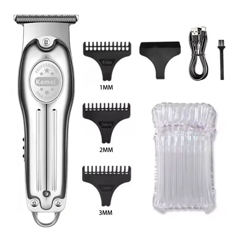 Kemei KM-679 Professional Hair Trimmer Electric Hair Clipper Men's Rechargeable Barber Cordless Cutting Machine for Bareheaded