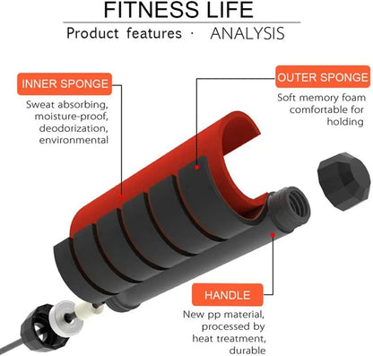The New Jump Rope Steel Wire Skipping Exercise Adjustable Jumping Fitness Workout Training Home Sport Equipment Tangle-Free