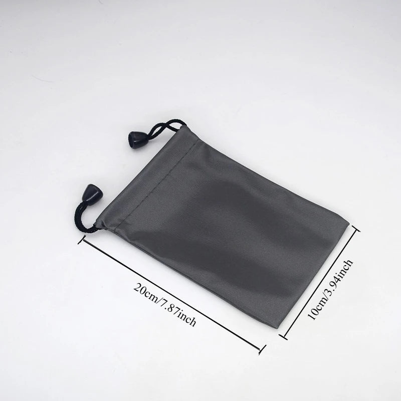 Oxford Waterproof  Dustproof Drawstring Bag Black Polyester Bag Headset Data Cable Pouch Drawst  Sporting Goods Pouch Organizer