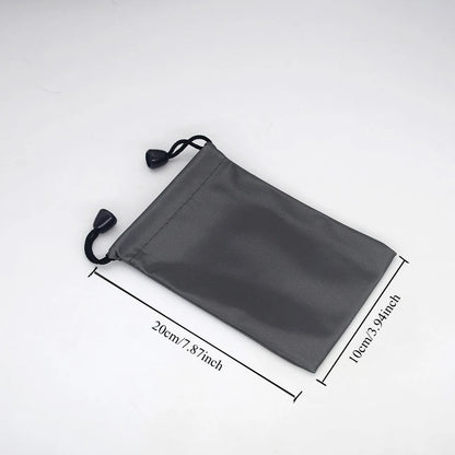 Oxford Waterproof  Dustproof Drawstring Bag Black Polyester Bag Headset Data Cable Pouch Drawst  Sporting Goods Pouch Organizer
