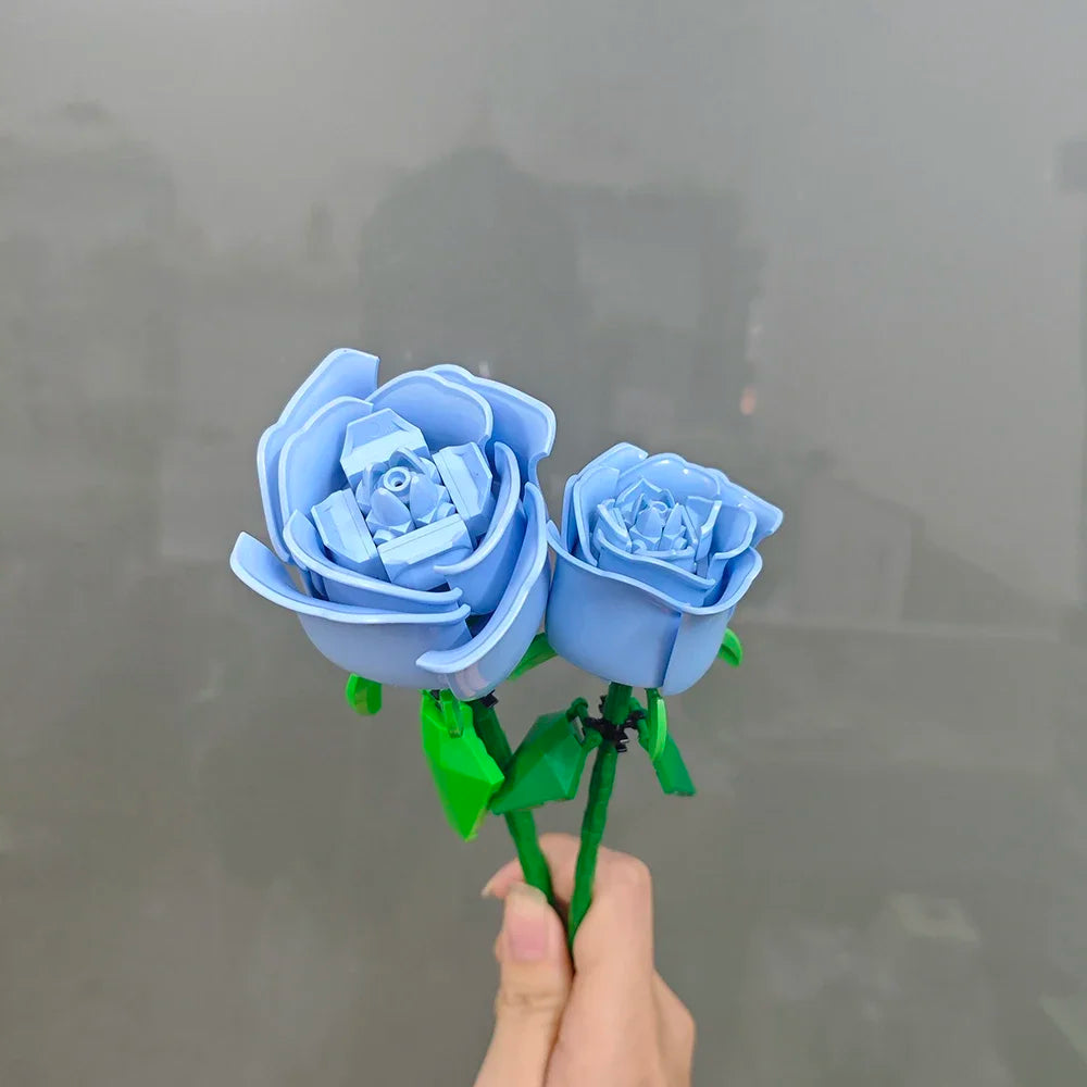 KNEW BUILT DIY Rose Flower Arrangement Building Block Toys-Enjoy Life,Loved by Girl,Create Your Favorite Bouquet,Home Decoration