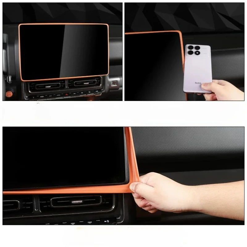 For HAVAL H9 2024 2025 Car Central Control Navigation Screen Display Protective Cover Silicone Frame Auto Accessories