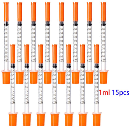 30Pcs 0.5Ml/1Ml Disposable Plastic Veterinary Syringes with Needles, Suitable for Pets and Farm Animals, Manual Push-Type Syringes with Needles, Farm Animal Syringes, Suitable for Cats, Dogs, Pigs