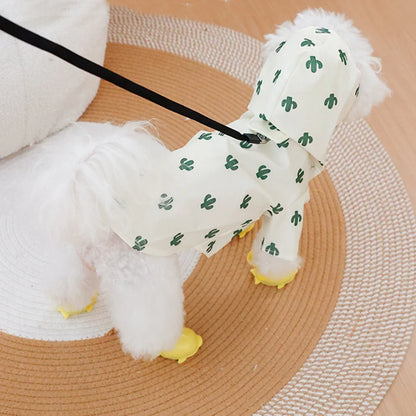 Cartoon Printed Dog Raincoat for Small Dogs Waterproof Pet Clothes Poodle Puppy Pomeranian Raincoats chubasquero para perros