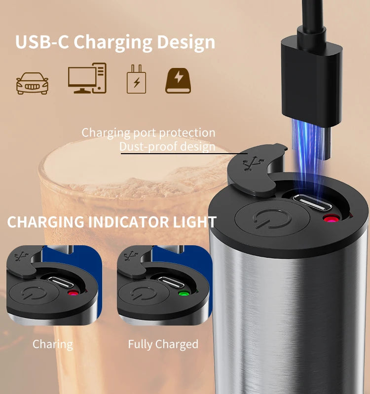 Kitchen Powerful Stirrer Milk Frother Handheld Foam Maker for Lattes Whisk Drink Mixer Coffee Electric Rechargable Egg Beater