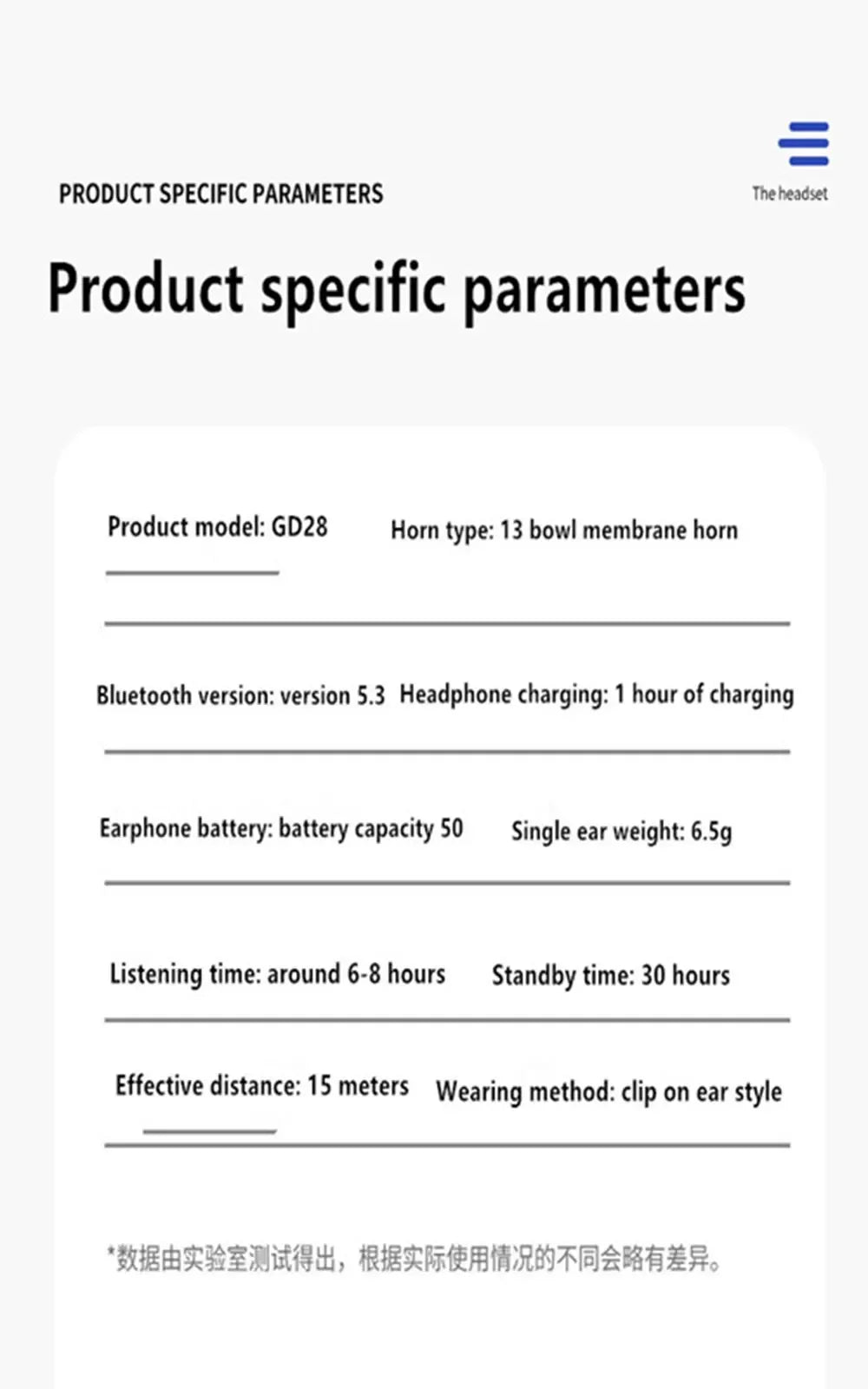 GD28 Bone Conduction TWS Headphones Bluetooth V5.3 Ear Clip Lightweight Business Sports Game Headset with Mic Noise Reduction