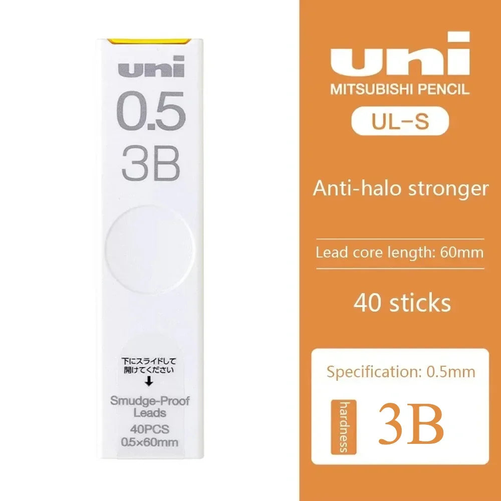 1Pcs Japan UNI UL-S Mechanical Pencil Lead-core Anti-fouling Thickened Black Non-breakable Student Pencil Lead 0.3/0.5/0.7 mm