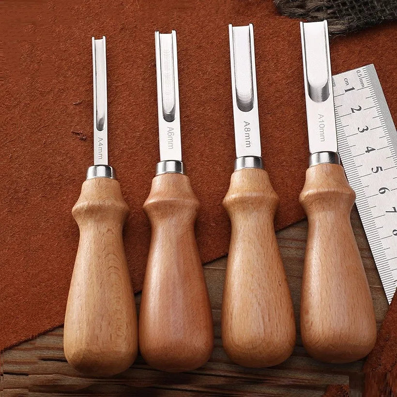 1/4PCS Leather Edge Skiving Beveler Tools Wide Leather Craft Edge Beveler Tool Kit Leather Edge Trimmer for DIY Leather Craft