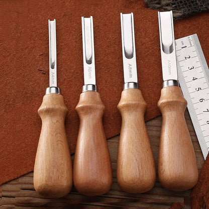1/4PCS Leather Edge Skiving Beveler Tools Wide Leather Craft Edge Beveler Tool Kit Leather Edge Trimmer for DIY Leather Craft