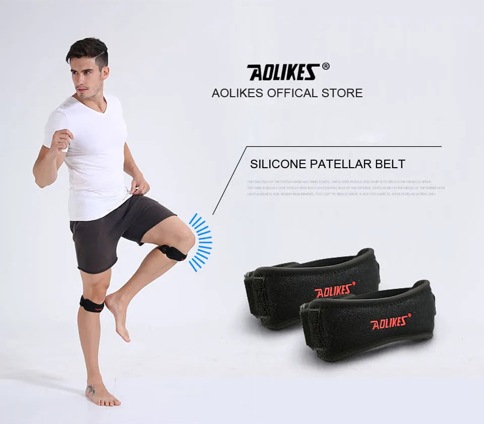 AOLIKES 1PCS Knee Braces for Knee Pain,Patella Knee Support Strap,Adjustable Patellar Tendon Stabilizer Band for Basketball