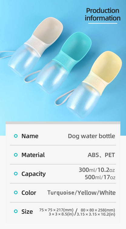 300ml 500ml Big Dog Water Bottle Portable Drinking Bowl For Small Dogs Cat Travel Hiking Puppy Pet Water Dispenser Cup Labrador