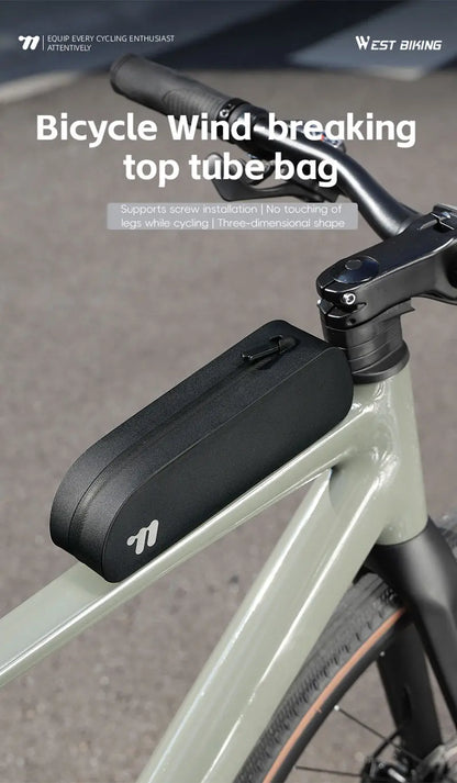 WEST BIKING Bike Top Tube Bag TPU Cycling Front Bag With Screws or Straps Waterproof Windproof Gravel Road Bike Top Frame Bag