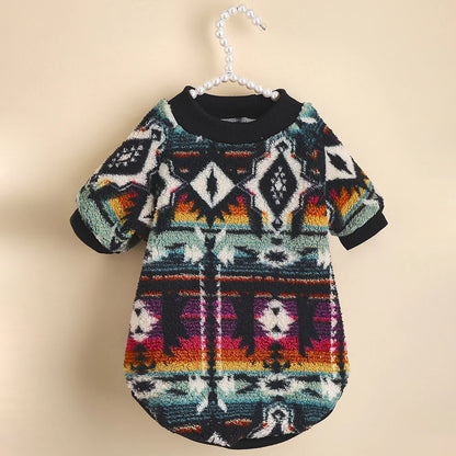 Totems Print Puppy Dog Sweater for Small Dogs Winter Warm Pet Hoodie Clothes Poodle Schnauzer Bichon Pullovers mascotas Clothing