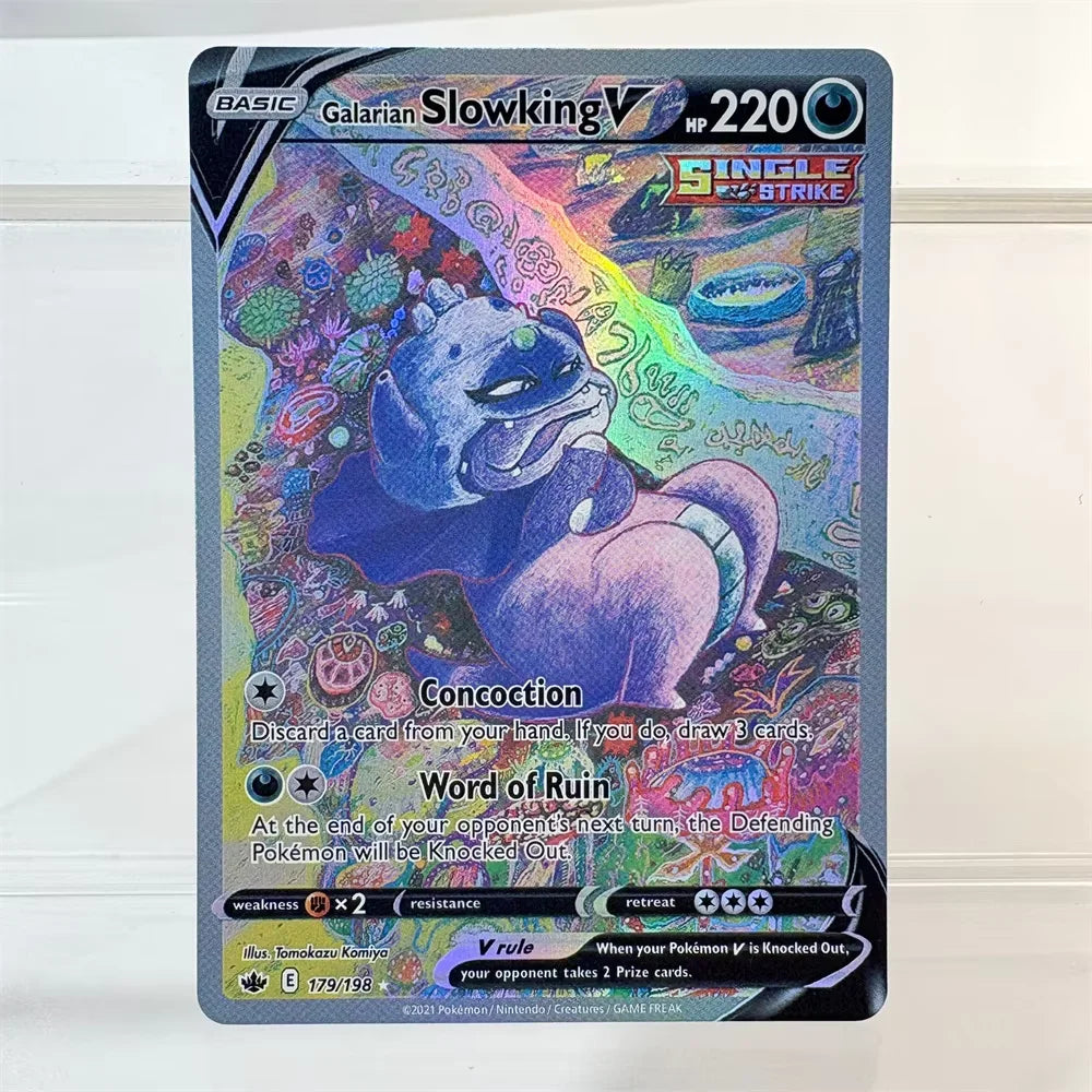PKM Holographic High Quality Proxy Card Rayquaza Pikachu Rotom Slowking Collectibles Game Collection Anime Cards