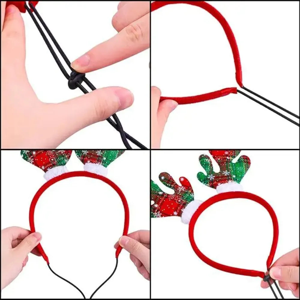 Christmas Decoration Pet Headwear Party Dress Up Antlers Hair Hoops Pet Supplies Christmas Hat Headbands Dog Elk Hair Hoops