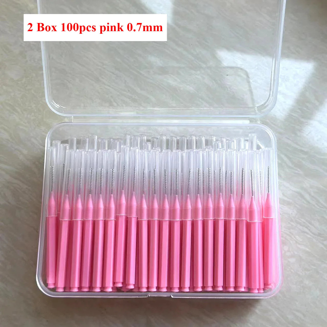 100/200 Pcs Box Interdental brush 0.6-1.5Mm Cleaning Between Teeth Oral Care Orthodontic I Shape Tooth Floss I-type push pull