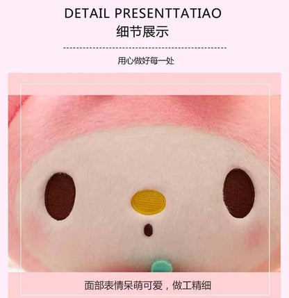 25cm Sanrio Strawberry Kuromi Pillow Plush Toy Soft Stuffed Animal Strawberry Melody Figure Doll Gift For Girl Birthday Gifts
