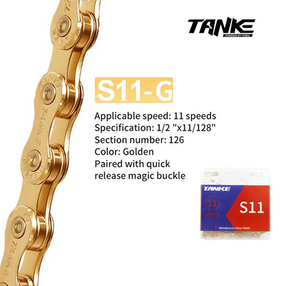 TANKE Bike Chain S8 S9 S10 S11 S12 MTB Road Bicycle Chains,Variable Speed Chain 116/126L High Quality Current Cycling Accessorie