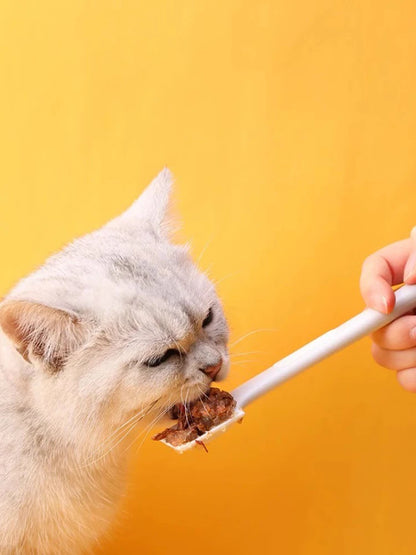 Pet Food Can Spoon And Lid, Cute Long Handle Spoon, Suitable For Wet Food, Canned Food, Snacks, Easy To Clean, Cats And Dogs