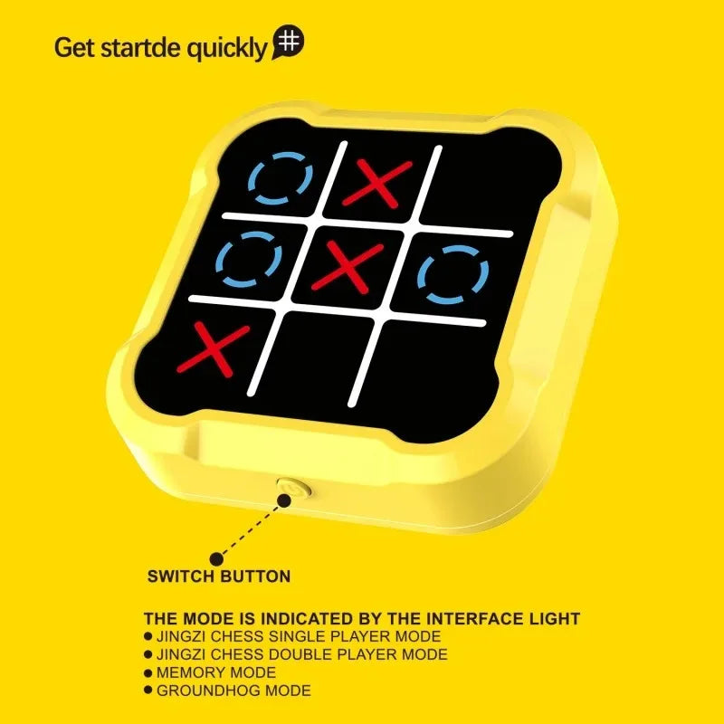 1PC Tic Tac Toe Electronic Chessboard Multifunctional Children's Education Strategy Toy Interactive Brain Game Parent-Child Fun