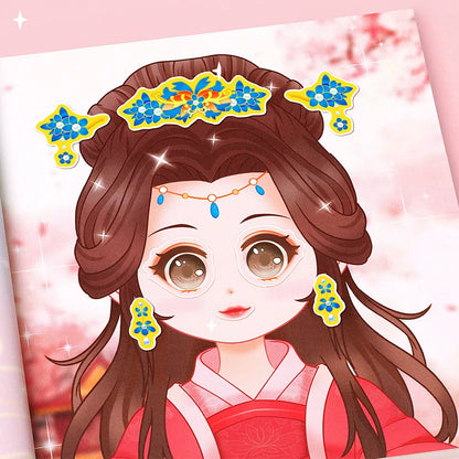 1set Toy Puzzle Stickers Reusable for Girls Cartoon Princess Make a Face Stickers Handicrafts Creative Kids Stickers