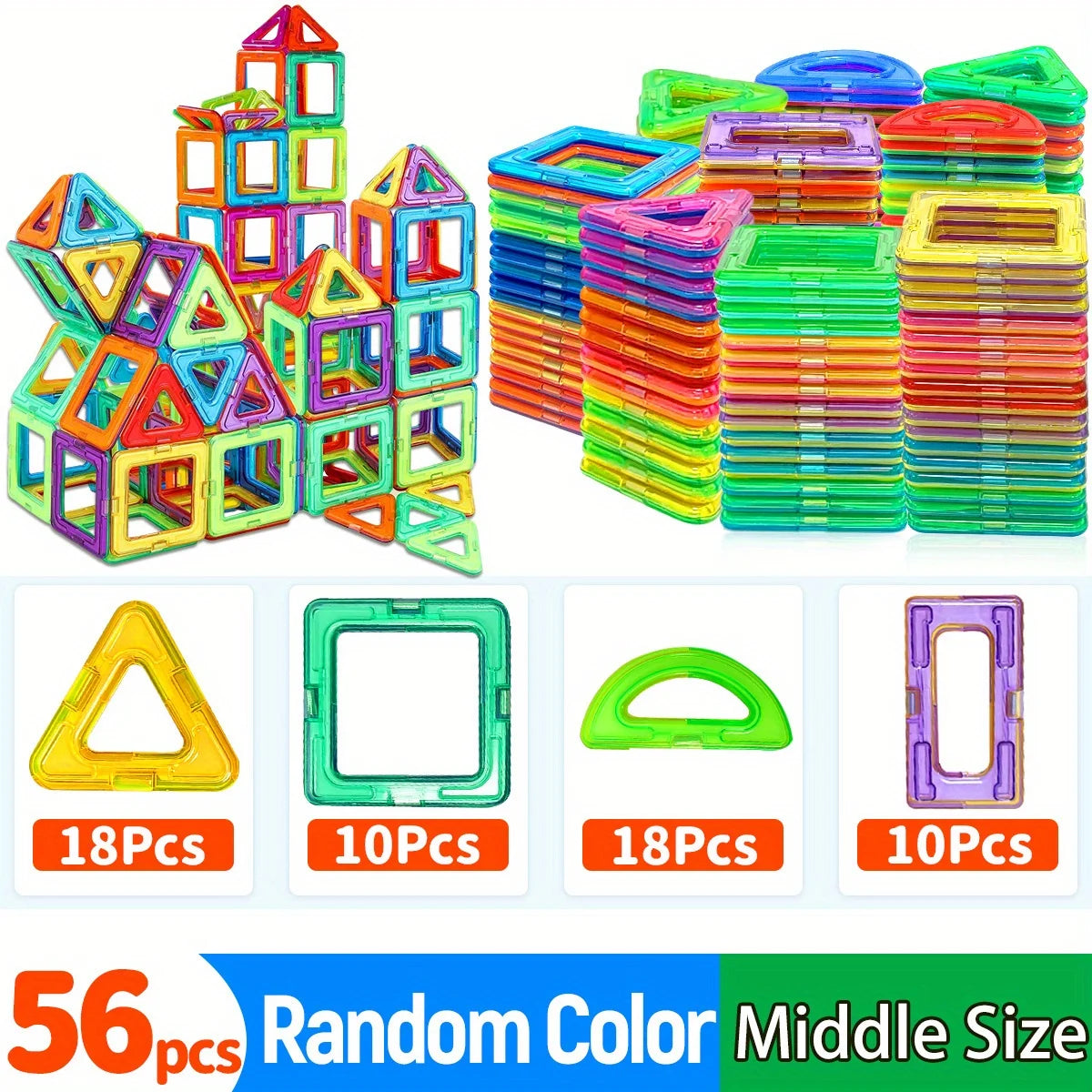 Magnetic Blocks Building, Improve Creativity Hands-On Ability 3D Puzzle Design Toy, for 3 - 6 Years Old Birthday Halloween Gift