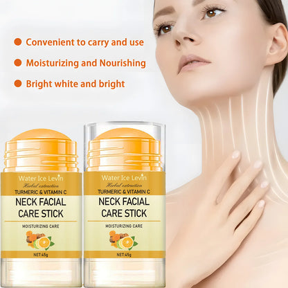 Turmeric & Vitamin C Neck Care Stick, Moisturizes with Herbal Extracts for Smooth, Glowing, Elastic Neck Skin