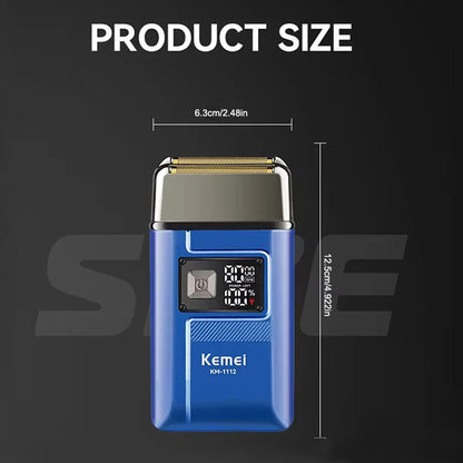 Kemei KM-1112 USB Charging IPX5 Waterproof Shaver 2 In1 Men's Rechargeable Electric Beard Razor Floating Forward Shaving Machine
